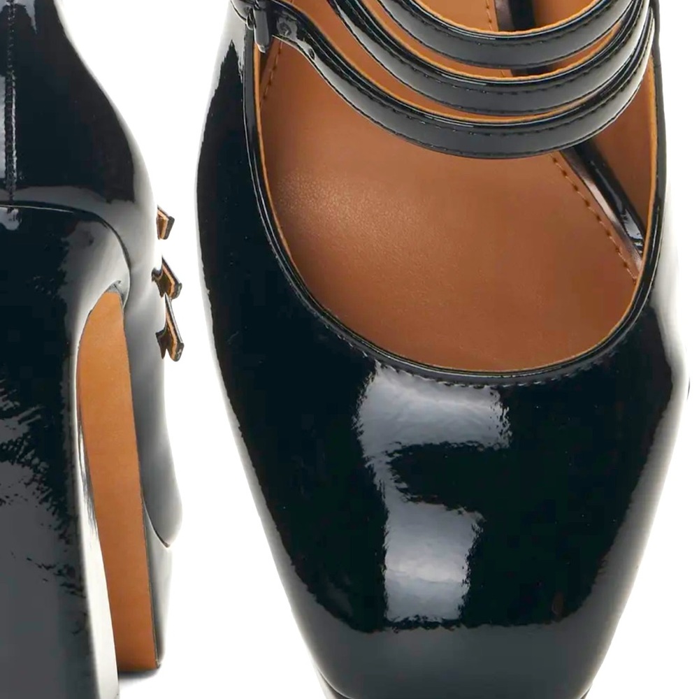 Jessica Simpson Black Patent Platform Mary Jane Pumps - Picture 6 of 10